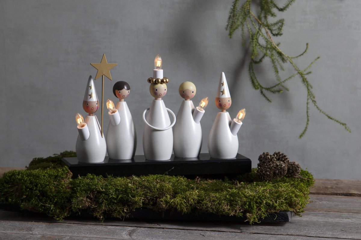 Lucia Choir Wit Van Star Trading - Versier de kandelaar voor de advent en Sinterklaas.