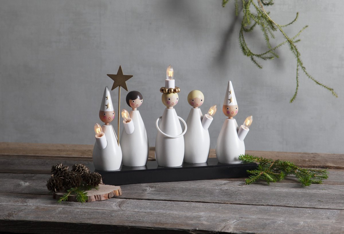 Lucia Choir Wit Van Star Trading - Versier de kandelaar voor de advent en Sinterklaas.