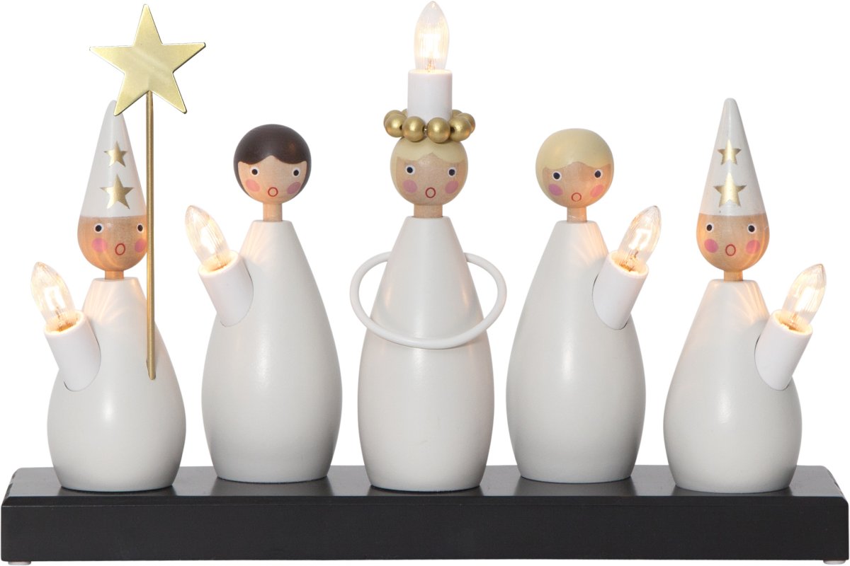 Lucia Choir Wit Van Star Trading - Versier de kandelaar voor de advent en Sinterklaas.