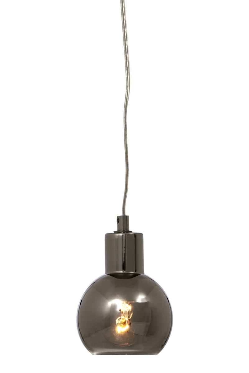 Leah Ø10 Rookkleurig raamlamp Van Aneta Lighting - De kap van rookglas zorgt voor een gezellig en aangenaam licht, terwijl de chromen details een modern contrast creëren.