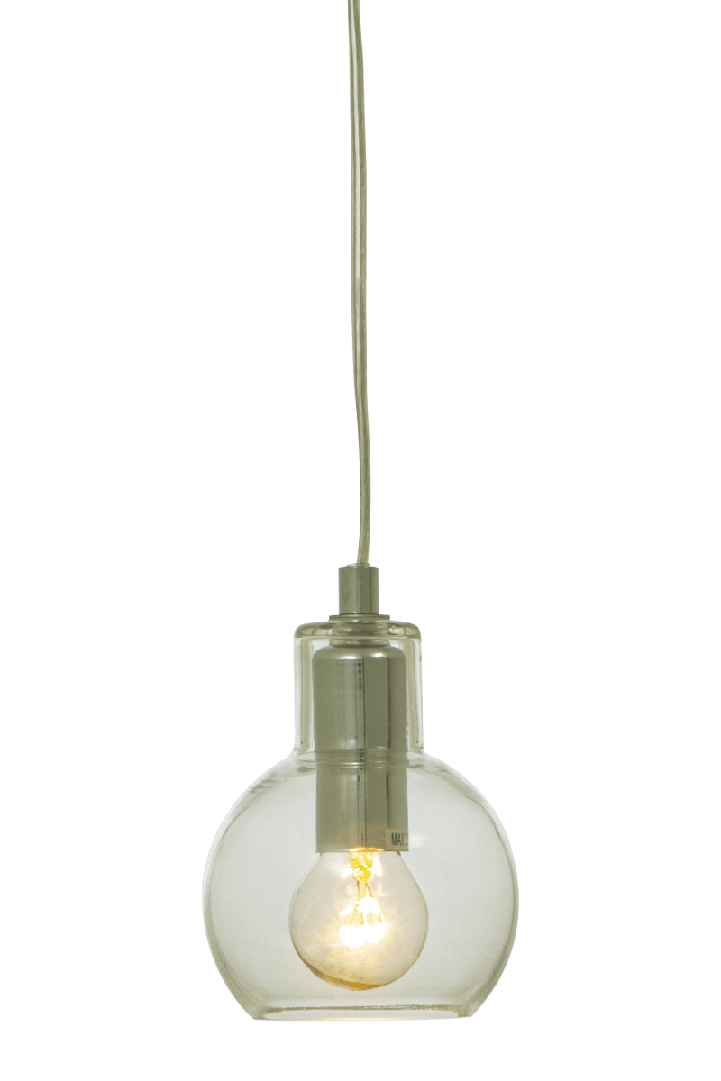 Leah Ø10 Chroom raamlamp Van Aneta Lighting - De transparante glazen kap zorgt voor een helder en mooi licht, terwijl de chromen details een modern contrast creëren.