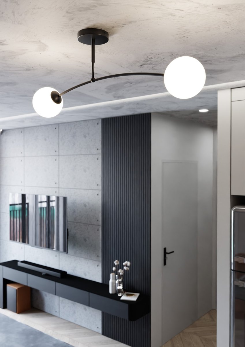 Pregos 60cm Zwart plafondlamp Van Emibig Lighting - Ze zijn het meest opvallend boven een tafel of kookeiland, waardoor de kamer een unieke sfeer krijgt.