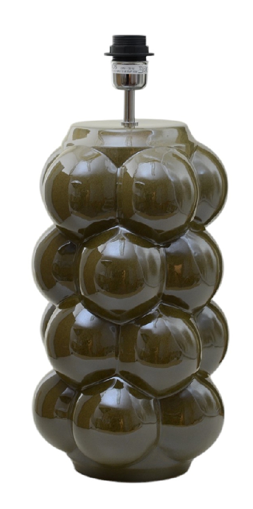  Bubbles 47cm Olivgrön lampenvoet Van Hallbergs - Bubbles &auml;r en dekorativ lampfot i keramik med en lekfull och uttrycksfull form.