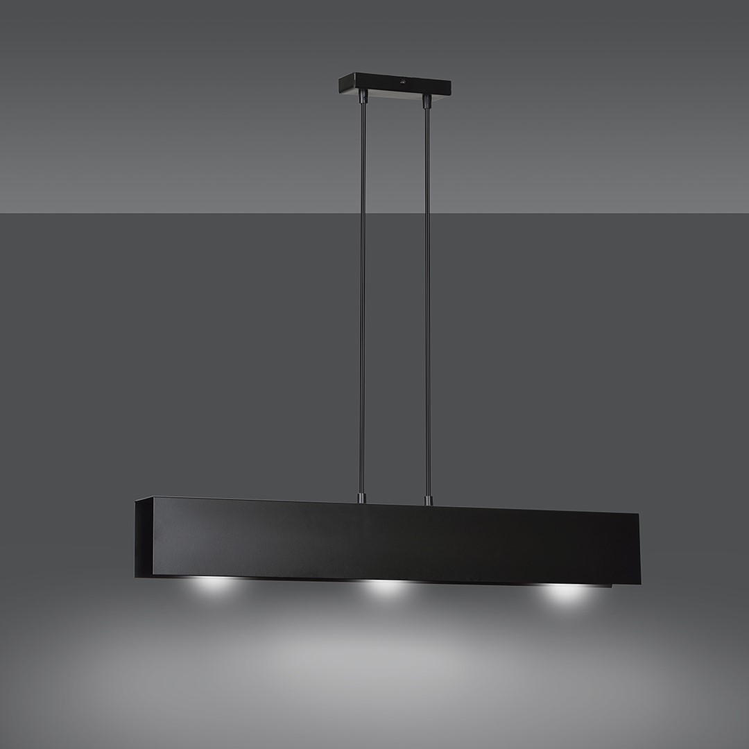 Gentor 72cm Zwart hanglamp Van Emibig Lighting - Gentor is een minimalistische plafondlamp met een zachte, geometrische vorm - Een uitstekende keuze voor diegenen die van een eenvoudig design houden, maar toch een uniek interieur willen cre&euml;ren.