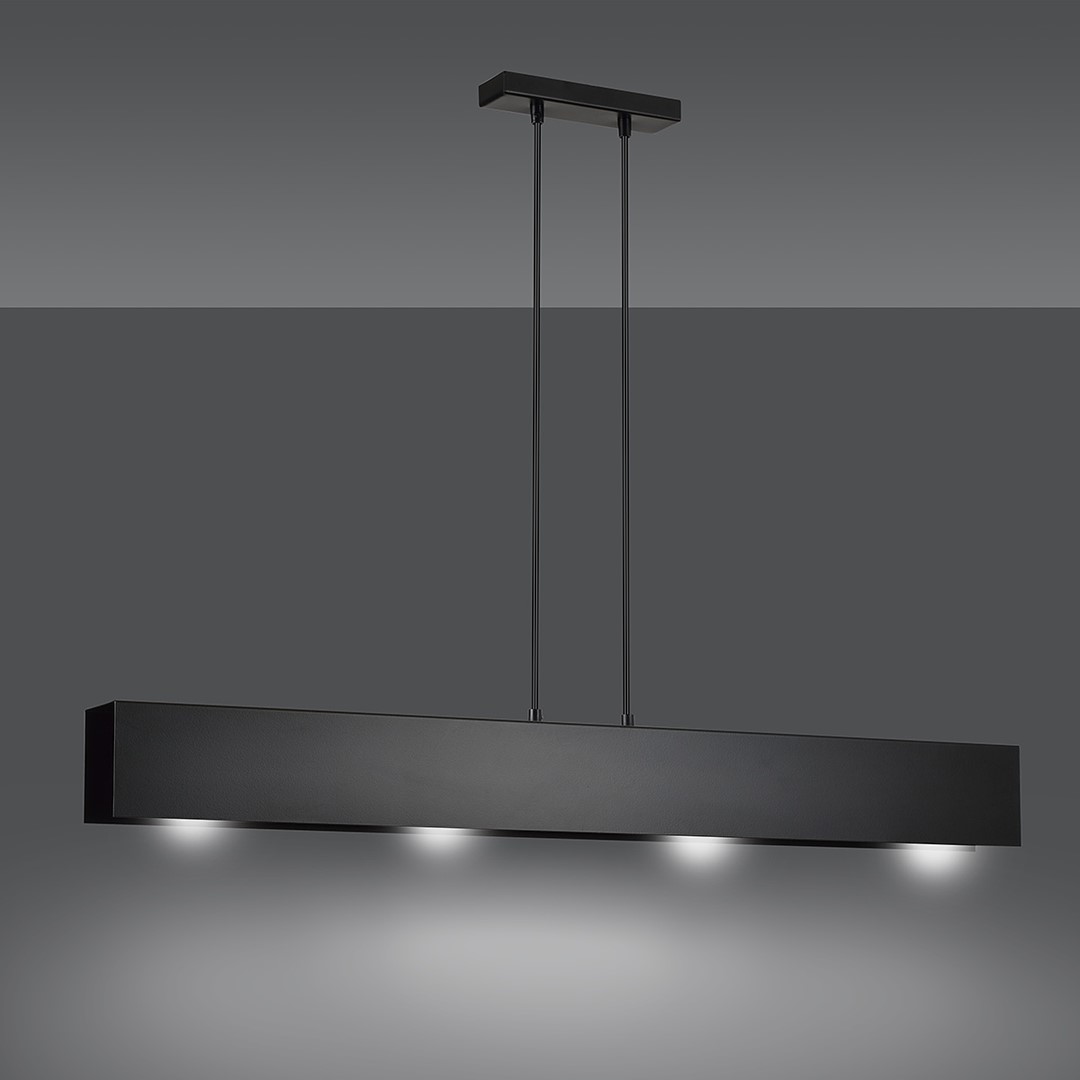 Gentor 96cm Zwart hanglamp Van Emibig Lighting - Gentor is een minimalistische plafondlamp met een zachte, geometrische vorm - Een uitstekende keuze voor diegenen die van een eenvoudig design houden, maar toch een uniek interieur willen cre&euml;ren.