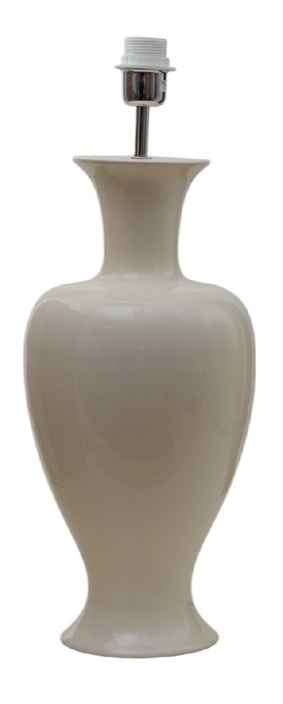 Mindy 50cm Beige lampenvoet Van Hallbergs - Denna eleganta lampfot i keramik har en mjuk, klassisk form och en blank kr&auml;mbeige finish som ger ett varmt och stilrent uttryck.