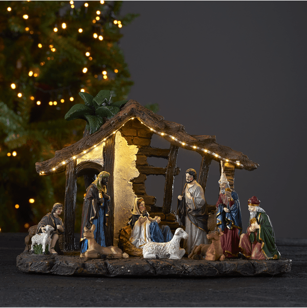 Nativity Veelkleurig Van Star Trading - Zet hem op een tafel of plank voor een gezellige kerstsfeer.