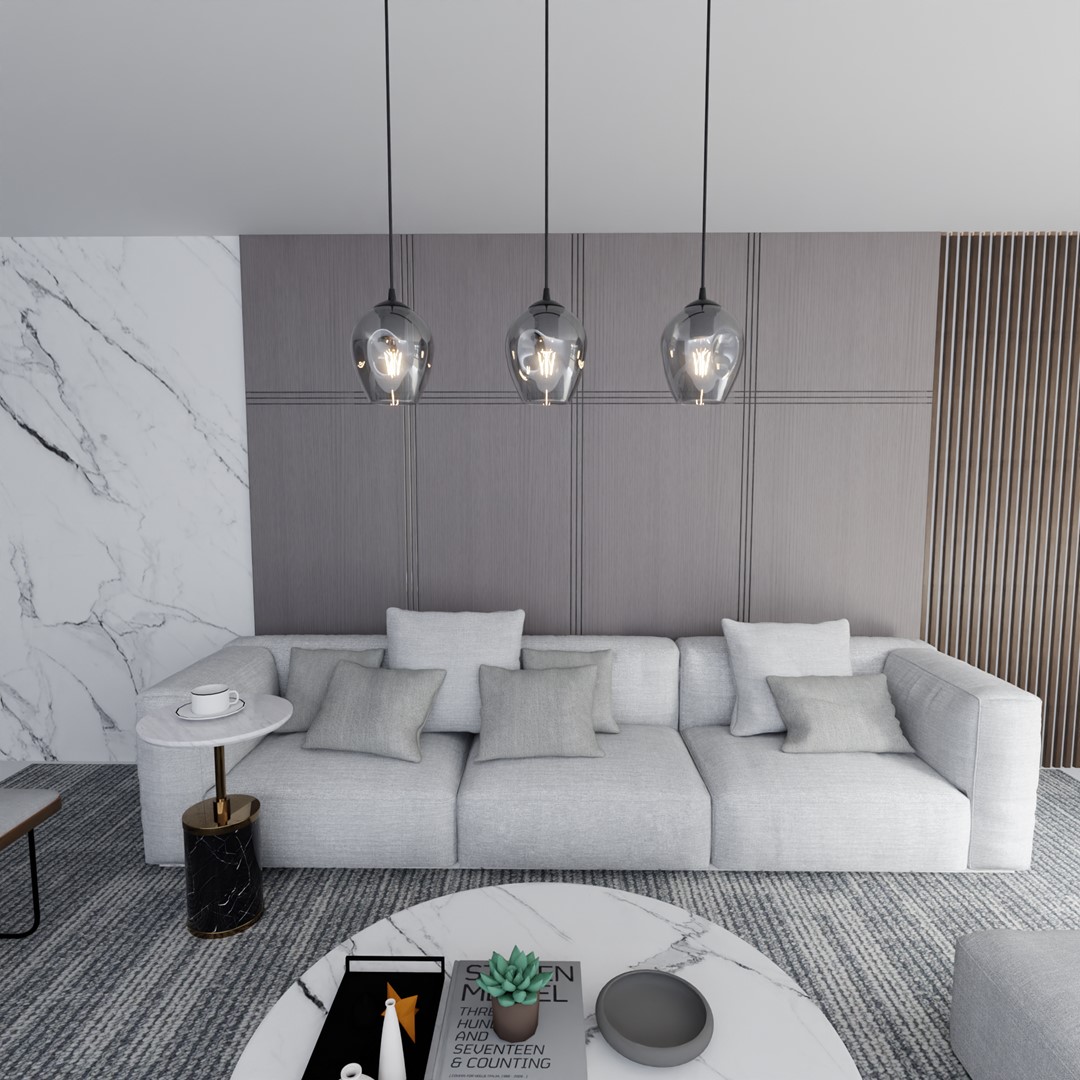 Istar 70cm Rookkleurig hanglamp Van Emibig Lighting - De minimalistische stijl is in lijn met de laatste trends, maar behoudt toch een tijdloze elegantie.