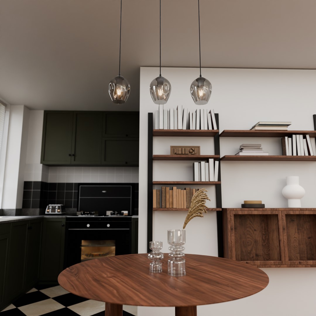 Istar 70cm Rookkleurig hanglamp Van Emibig Lighting - De minimalistische stijl is in lijn met de laatste trends, maar behoudt toch een tijdloze elegantie.