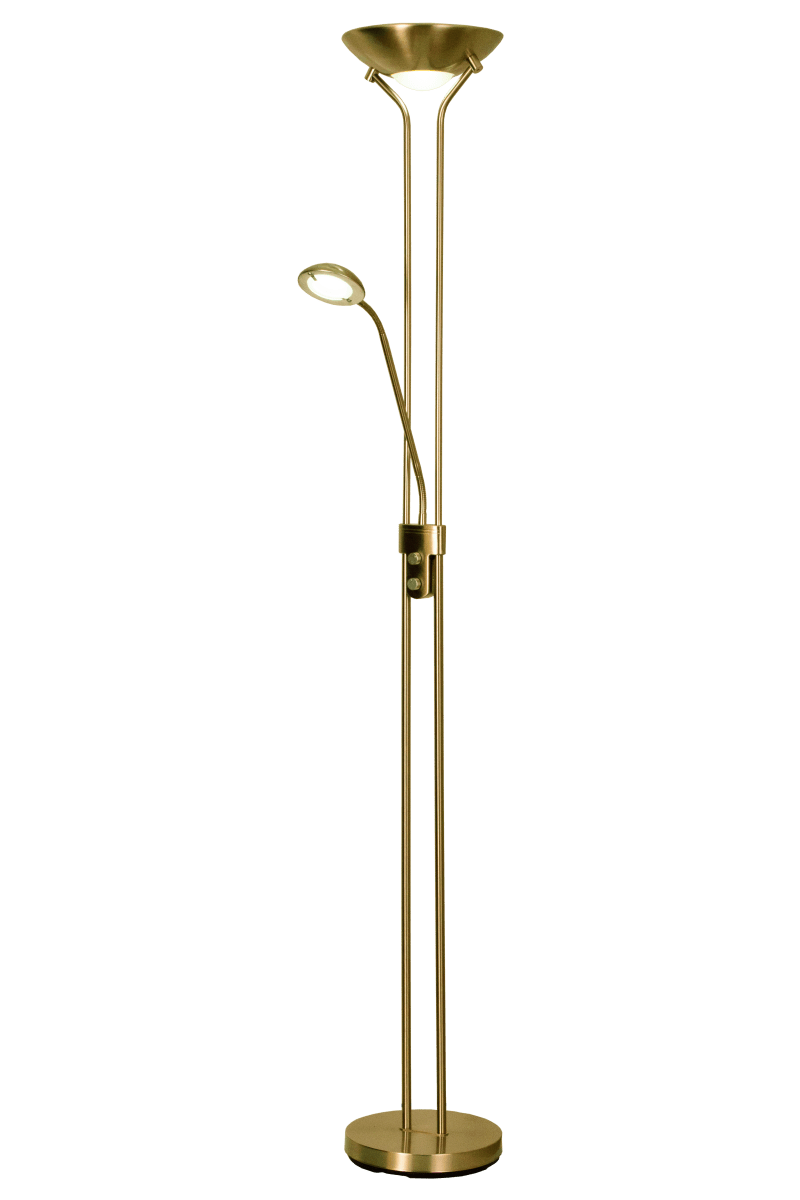 Nice Antiquiteit vloerlamp Van Aneta Lighting - Deze mooie staande lamp is perfect voor zowel werk als gezelligheid op vrijdagavond en geeft een warmwitte gloed van 3000K.