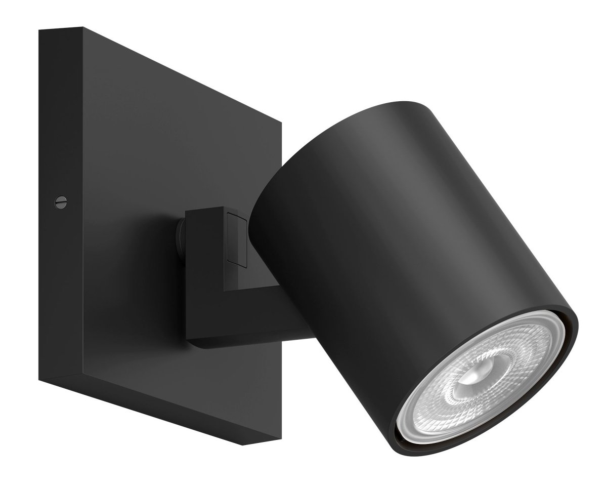 Runner Zwart spot Van Philips - De zwarte aluminium behuizing vormt een perfecte aanvulling op de lichtbron.