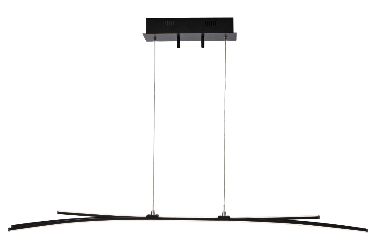 Svala 114cm Zwart hanglamp Van Aneta Lighting - Aluminium en 30W LED, de lichtbron is ge&iuml;ntegreerd en dimbaar.