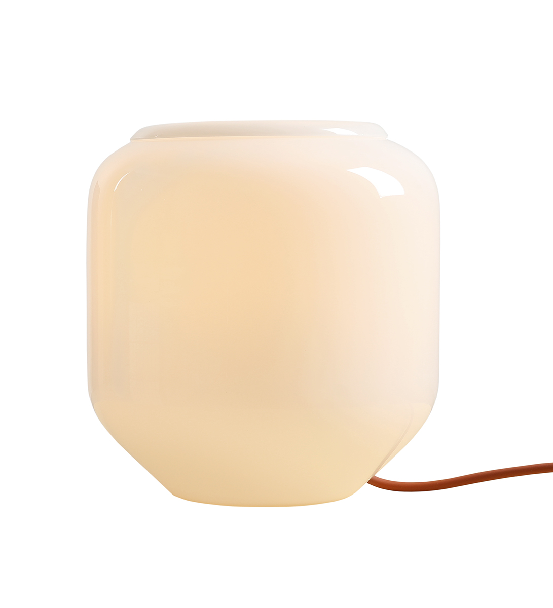 Flask 18cm Wit/terracotta tafellamp Van Artera - De terracottakleurige kabel is een mooi kleurrijk detail dat de lamp een harmonieuze en speelse uitstraling geeft.