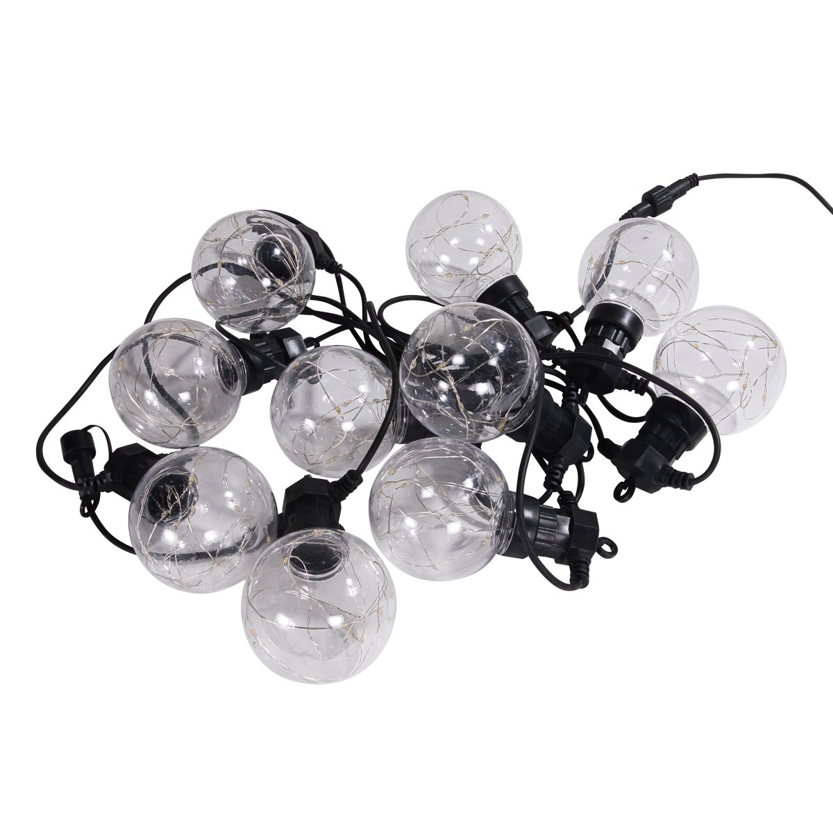 Garden micro-light Koppelbaar 10m Zwart Van Pixie Design - Als de timer aan staat, brandt het 8 uur lang en is het 16 uur uit.