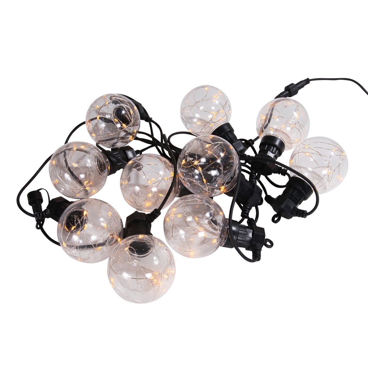 Garden micro-light Koppelbaar 10m Zwart Van Pixie Design - Als de timer aan staat, brandt het 8 uur lang en is het 16 uur uit.