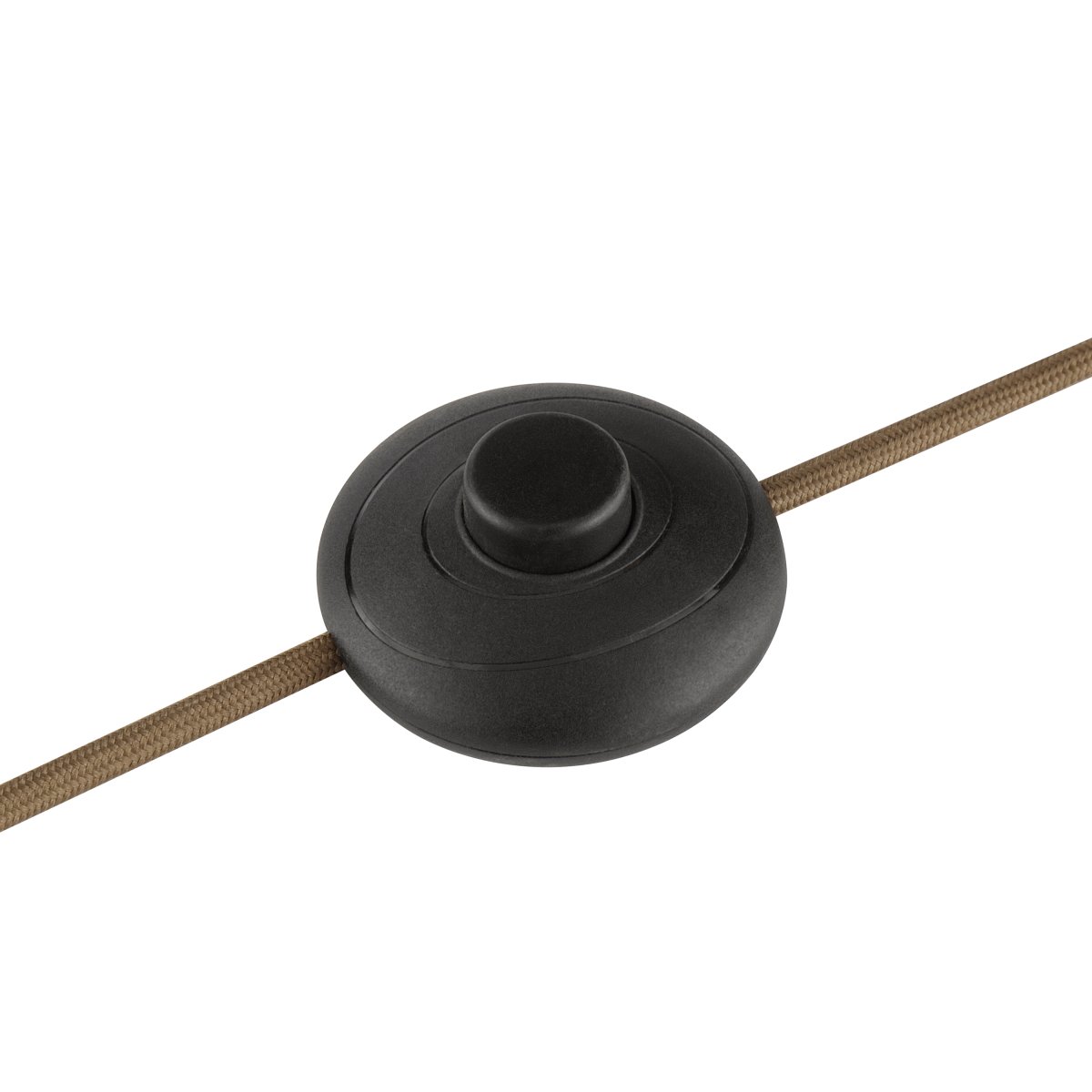 Lakewood Bruin vloerlamp Van Brilliant - Het metalen frame met gaasstructuur en de ronde voet geven een luchtige indruk, terwijl de houten details een natuurlijke uitstraling toevoegen.