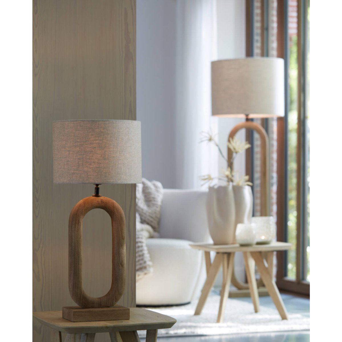 Paceco 44cm Hout lampenvoet Van Light & Living - 