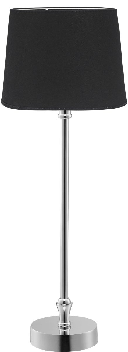 Liam 60cm Zilver/Zwart tafellamp Van PR Home - De lampenkap is 20 cm breed en 15,5 cm hoog en heeft een E27-fitting.