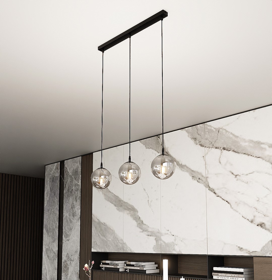 Cosmo 70cm Rookkleurig hanglamp Van Emibig Lighting - De minimalistische stijl past bij de laatste trends, maar behoudt toch een tijdloze elegantie.