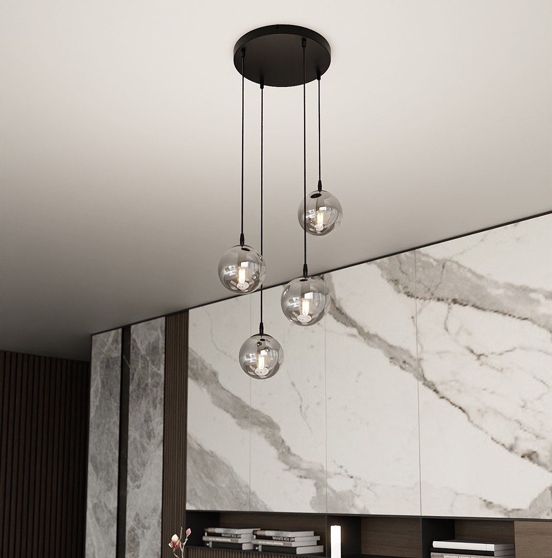 Cosmo Premium Ø40 Rookkleurig hanglamp Van Emibig Lighting - De minimalistische stijl past bij de laatste trends, maar behoudt toch een tijdloze elegantie.