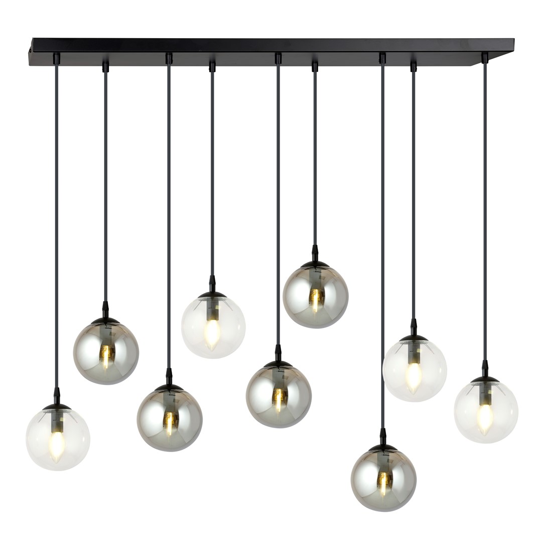 Cosmo 102cm Veelkleurig hanglamp Van Emibig Lighting - De trendy glazen koepels zorgen voor een uitstekende lichtinval in de ruimte en dragen tegelijkertijd bij aan een stijlvolle uitstraling.