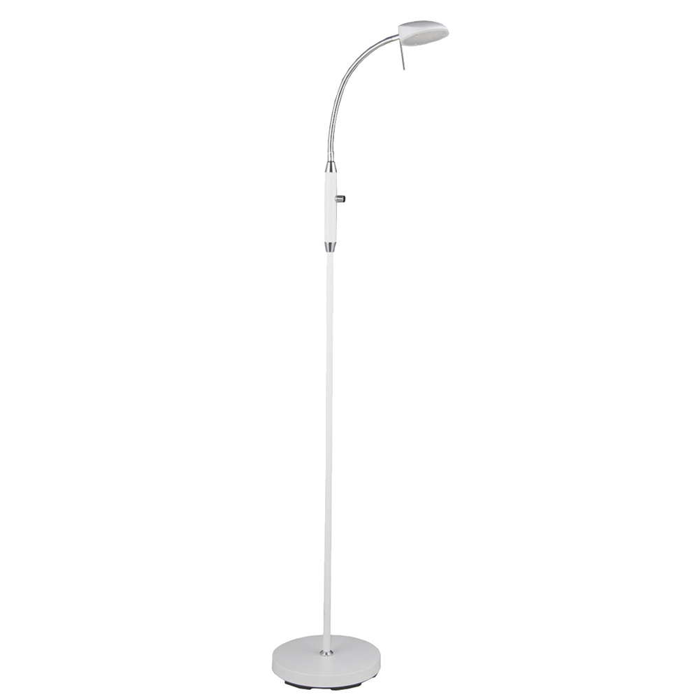 Vegas 1 Wit vloerlamp Van Halo Design - De lamp is ideaal als leeslamp naast de bank of fauteuil, maar kan ook prima dienen als discrete spotverlichting op andere plekken in huis.