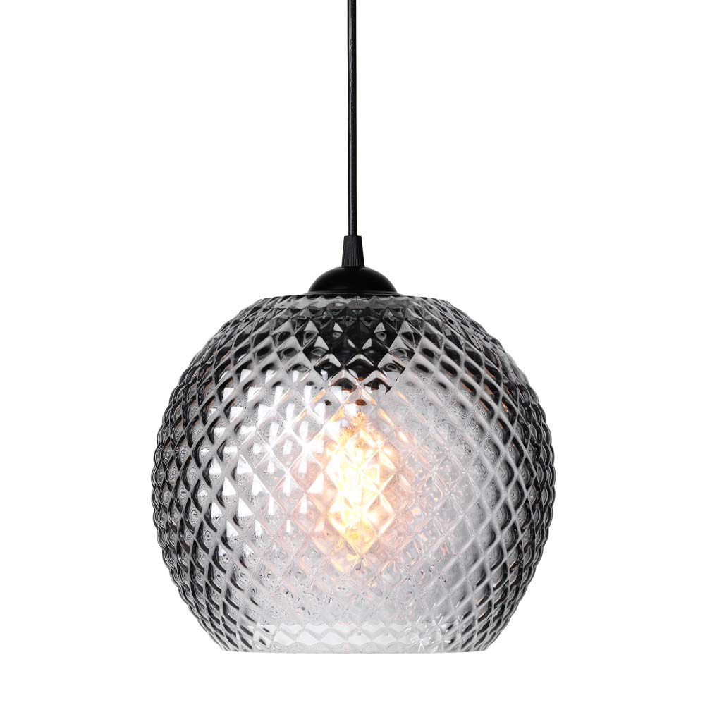 Nobb Ø22 Rook hanglamp Van Halo Design - Geef uw huis een elegante touch met Nobb &ndash; Een stijlvolle en tijdloze plafondlamp met een bolvormige kap van zwart gerookt glas.