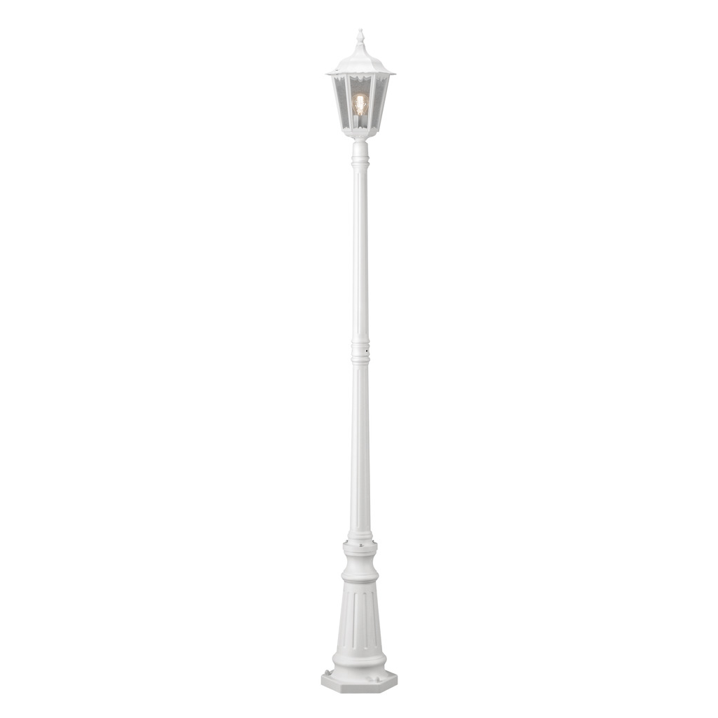 Firenze 210cm Wit lantaarnpaal Van Konstsmide - De Firenze paal is een klassieke en elegante buitenlamp met een prachtige lantaarn.