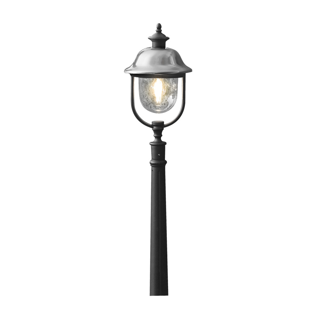 Parma 125cm Zwart lichtpaaltjes Van Konstsmide - De Parma Bollard is een elegante lantaarn van zwart aluminium.