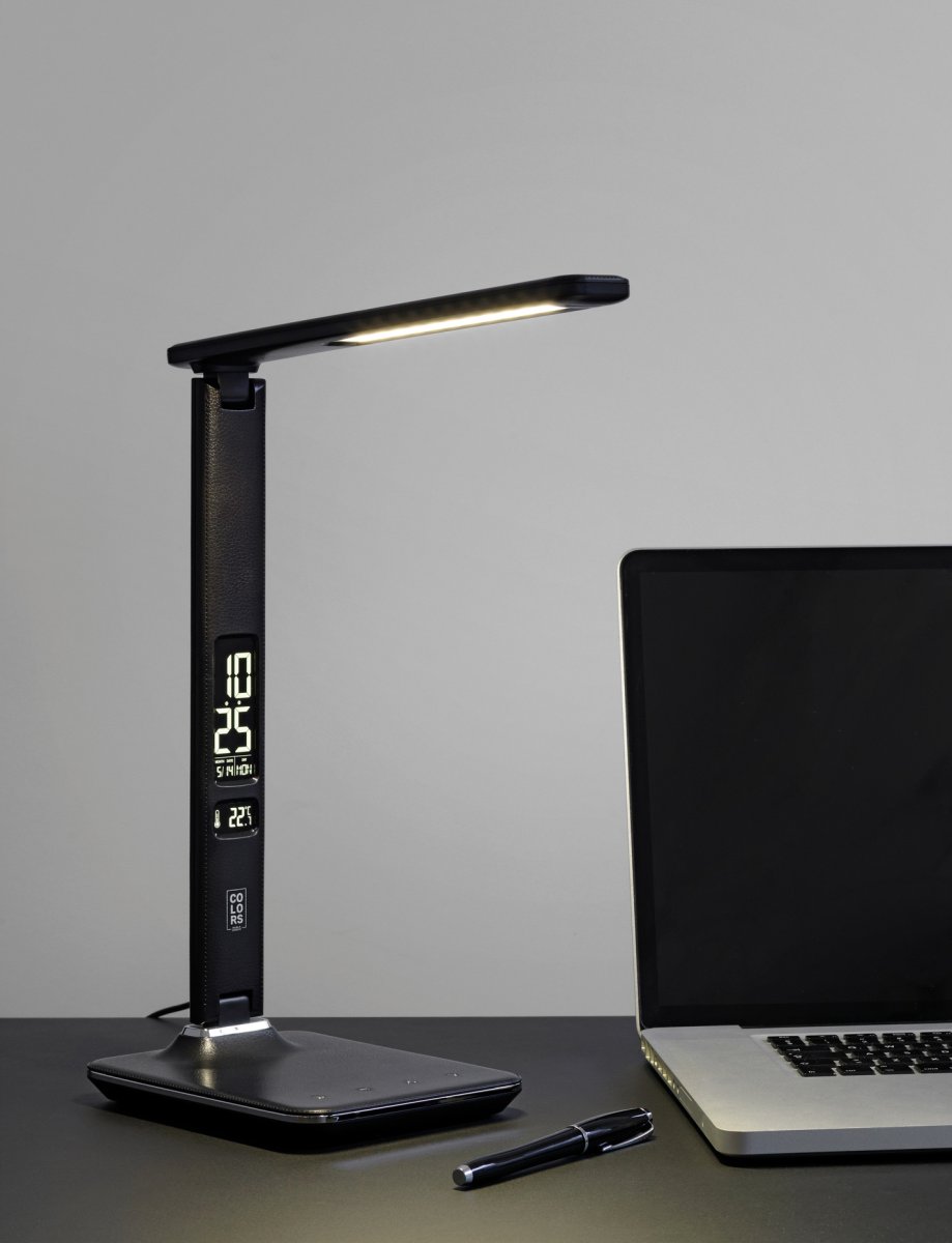 Office 34cm Zwart bureaulamp Van Halo Design - Met een instelbare lichttemperatuur van 3100K tot 5100K kunt u de verlichting eenvoudig aanpassen aan uw behoeften &ndash; van warm en ontspannend tot koud en concentratiebevorderend licht.