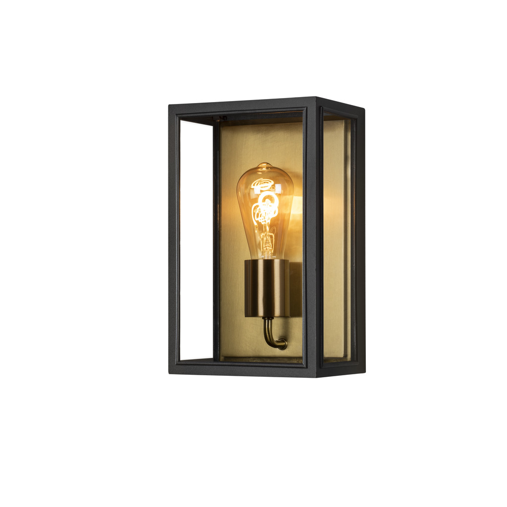 Carpi Messing buitenlamp Van Konstsmide - Deze moderne wandlamp combineert industriële esthetiek met een elegante touch en is een perfecte aanvulling op uw gevel.