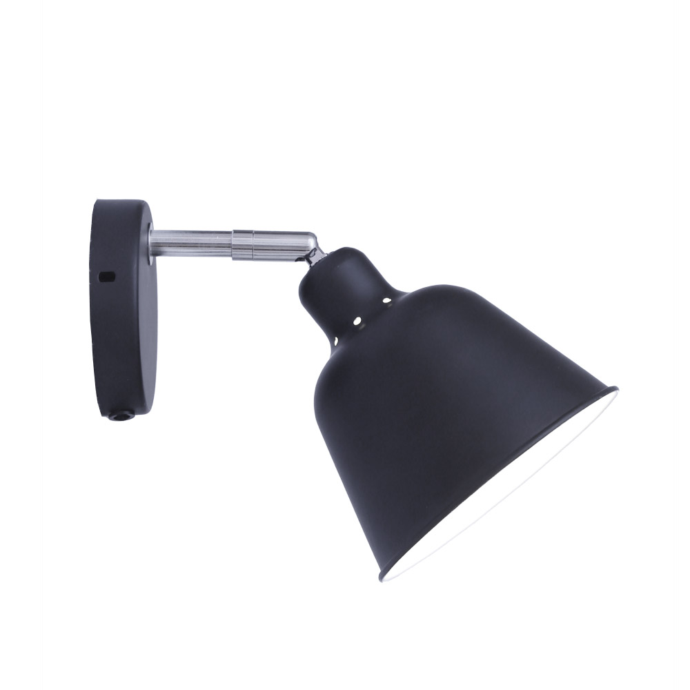 Carpenter Zwart leeslamp Van Halo Design - Carpenter is een stijlvolle wandlamp van zwart metaal.