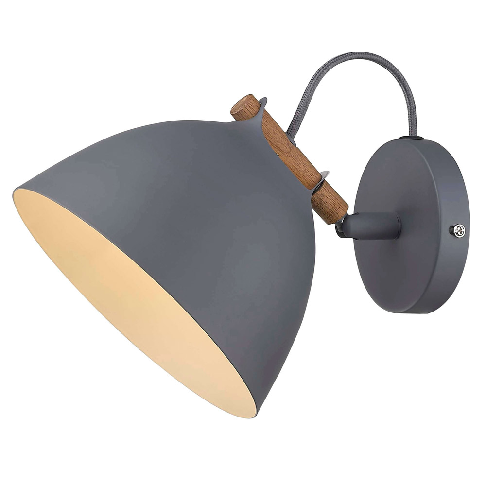 Århus Ø18 Grijs wandlamp Van Halo Design - Geef uw interieur een boost met de &Aring;rhus wandlamp &ndash; een perfecte mix van moderne elegantie en functionaliteit.