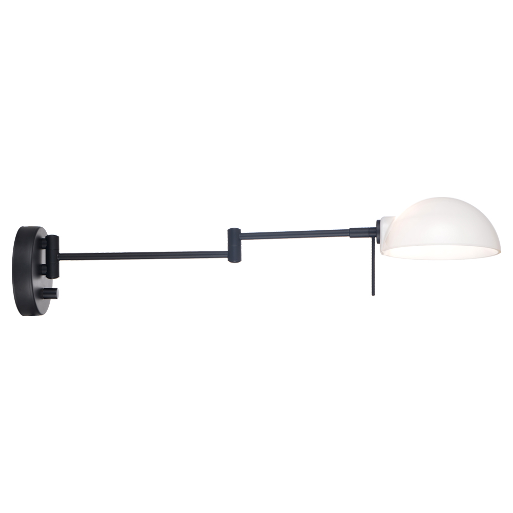 Kjøbenhavn 60cm Zwart wandlamp Van Halo Design - Kjøbenhavn is een elegante en functionele wandlamp met een verstelbare arm die van 20 tot 60 cm kan worden uitgeschoven.