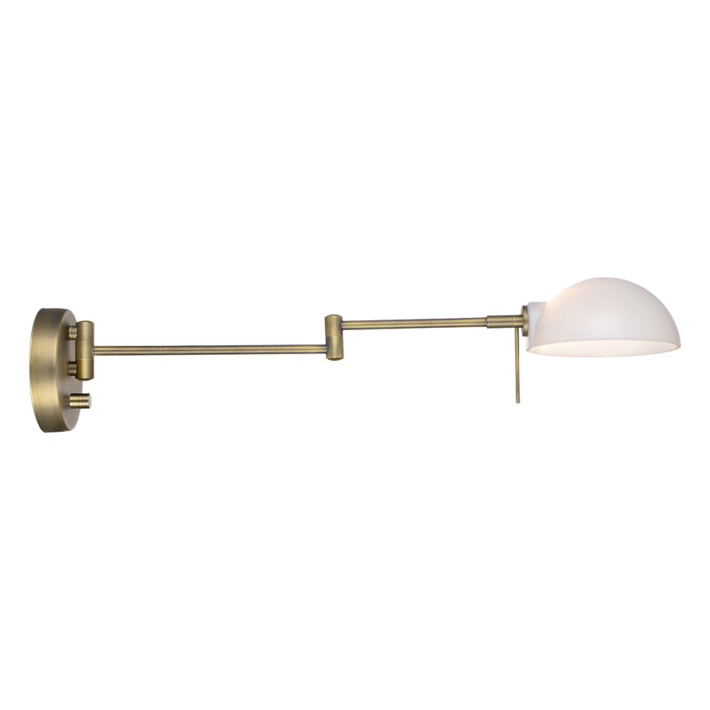 Kjøbenhavn 60cm Antiek messing wandlamp Van Halo Design - Kjøbenhavn is een elegante en functionele wandlamp met een verstelbare arm die van 20 tot 60 cm kan worden uitgeschoven.