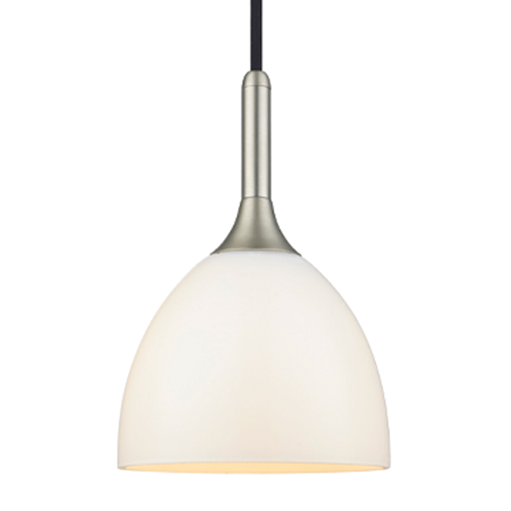  Bellevue Ø24 Opaal hanglamp Van Halo Design - De opaalglazen kap zorgt voor een mooie lichtspreiding en in combinatie met het geborstelde staal is het een stijlvolle lamp die in elk huis past.