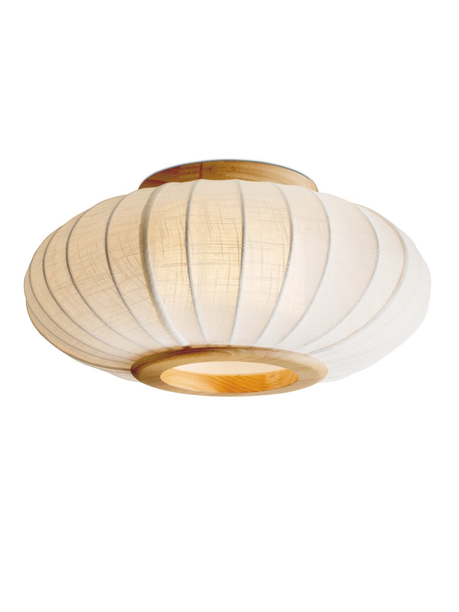 Balloon Ø40 Crème wit plafondlamp Van Halo Design - De textielen kap verspreidt een zacht en aangenaam licht dat een gezellige sfeer in de kamer creëert.