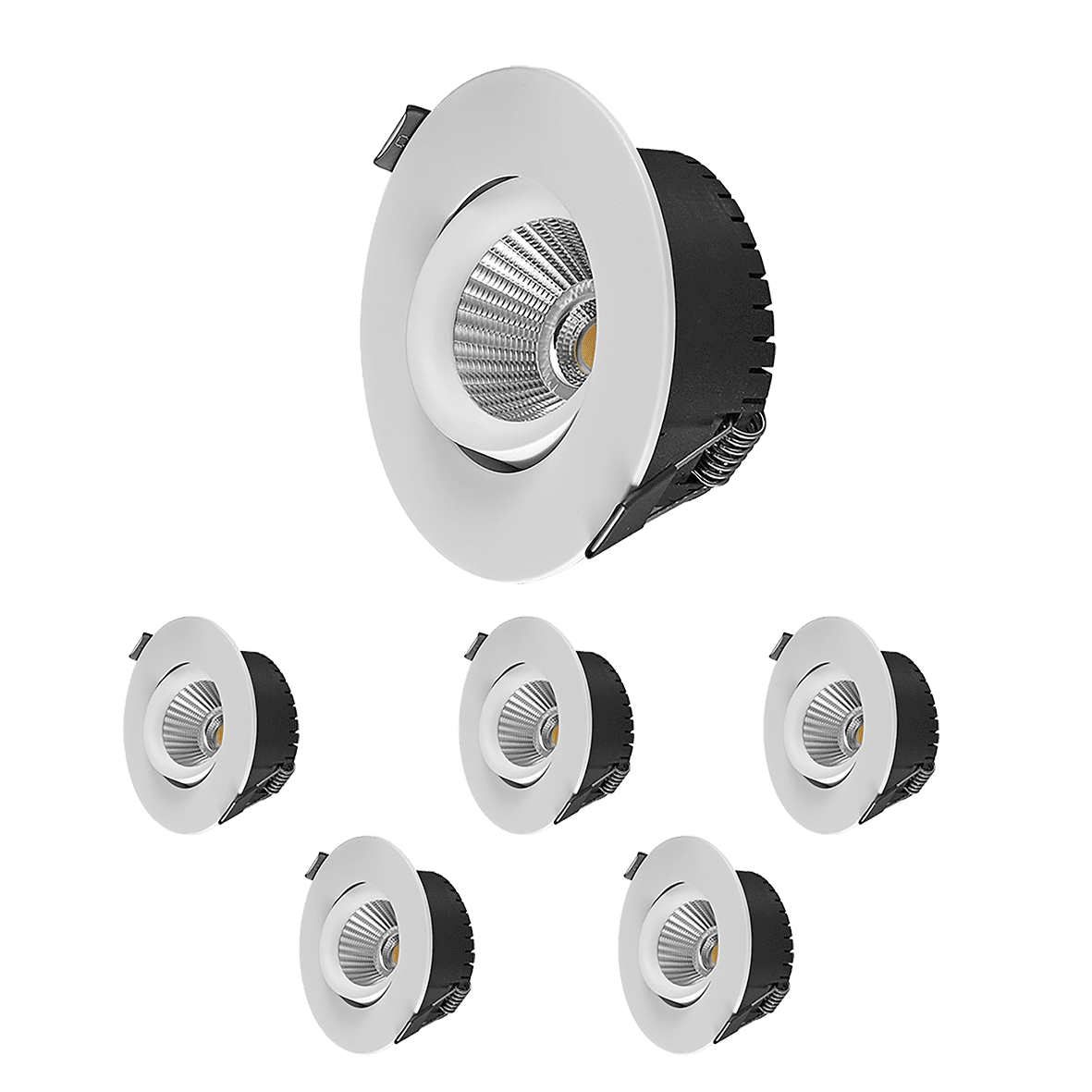 Bondy Downlight 6 Stuks Wit Van Designlight - Met een diameter van 85 mm kan de armatuur in een gat van 60-70 mm worden gemonteerd.