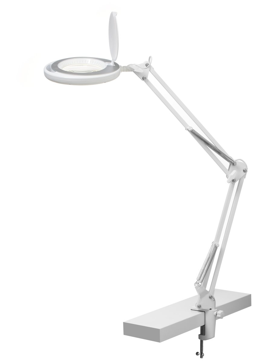 Magni Archi Wit klemlamp Van Halo Design - Magni is een praktische bureaulamp die u met de klem eenvoudig aan de rand van de tafel bevestigt.