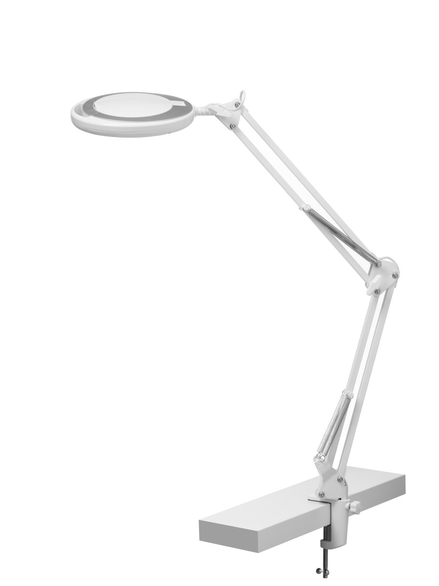 Magni Archi Wit klemlamp Van Halo Design - Magni is een praktische bureaulamp die u met de klem eenvoudig aan de rand van de tafel bevestigt.