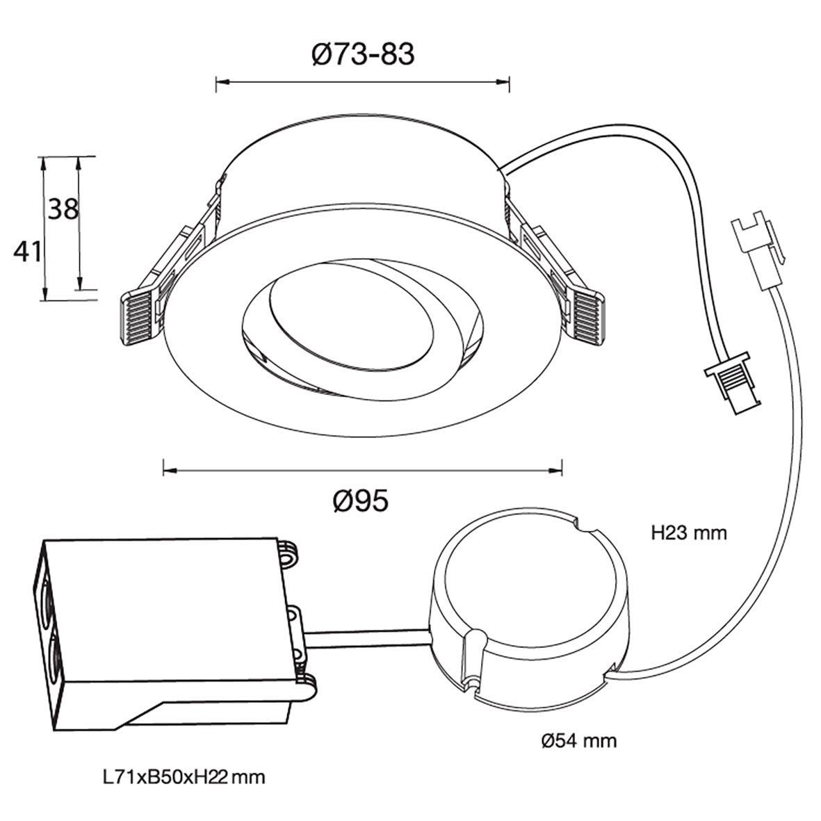 D-007 Downlight 4000K Wit Van Designlight - De driver en aansluitdoos (meegeleverd) zijn ontworpen voor montage met 28-inch schroeven in combinatie met plafondtegels van 12-13 mm.