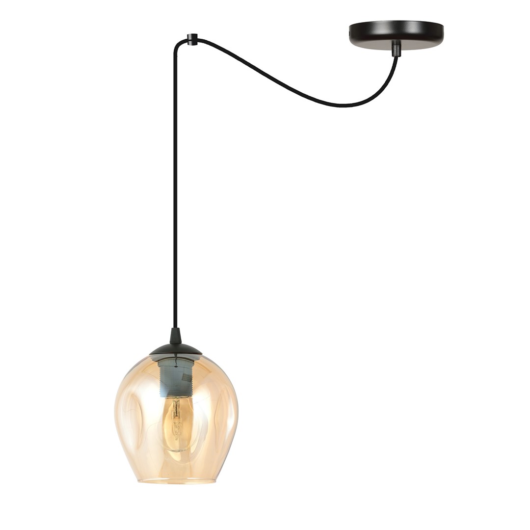 Level Ø14 Amber hanglamp Van Emibig Lighting - De glazen kappen geven de lamp lichtheid en elegantie, en het ruime ontwerp is origineel in zijn eenvoud.