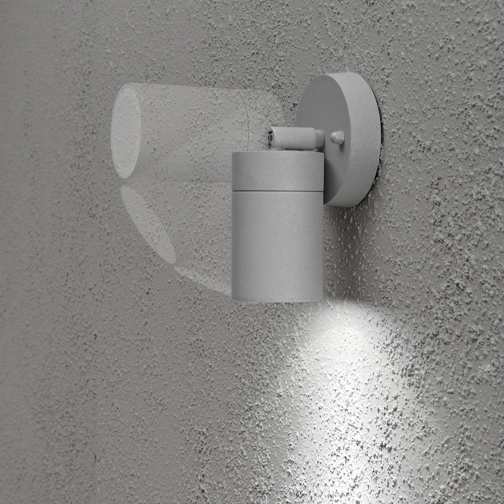 Modena Grijs buitenlamp Van Konstsmide - Dankzij het ronde design en het directe licht is het ideaal voor het cre&euml;ren van een verfijnde sfeer in entrees en looppaden.