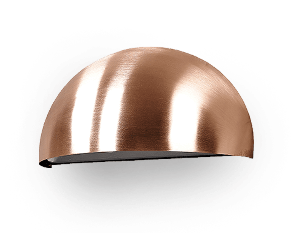 Uni Ruw koper buitenlamp Van Westal - Het armatuur wordt geleverd met een vaste LED-unit, dimbaar met een faseaansnijdingsdimmer.