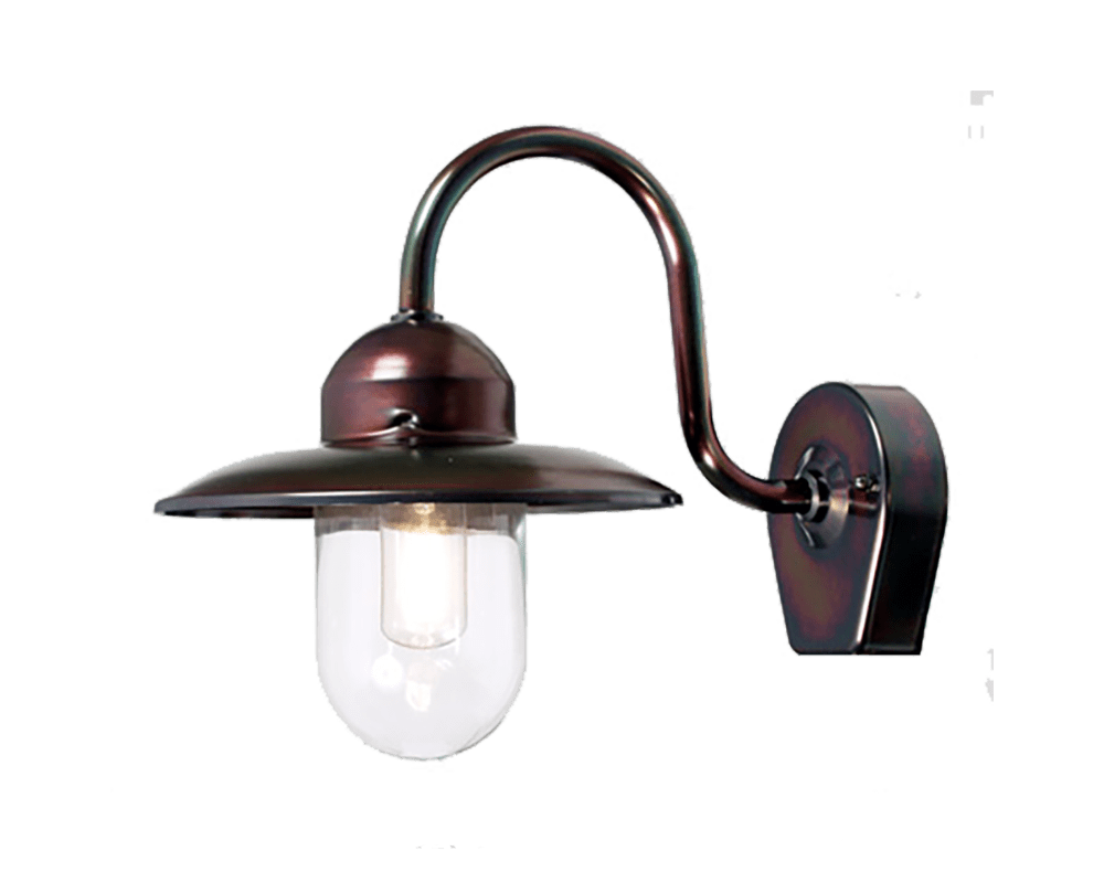 Nisse Geoxideerd koper buitenlamp Van Westal - De achterkant heeft twee in- en uitgangen en een snelkoppelaansluiting.