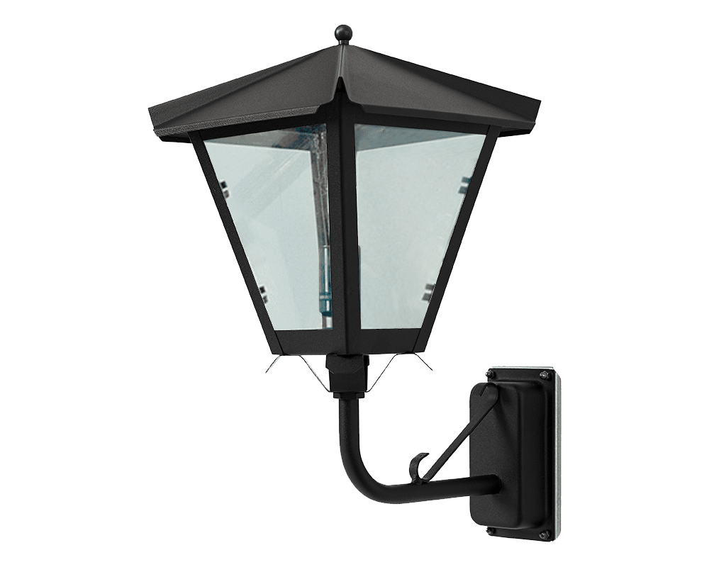 Gustav upp Zwart buitenlamp Van Westal - U kunt kiezen uit een naar boven of naar beneden gerichte lantaarn met een gelakte en roestbestendige afwerking of in prachtig geoxideerd koper.