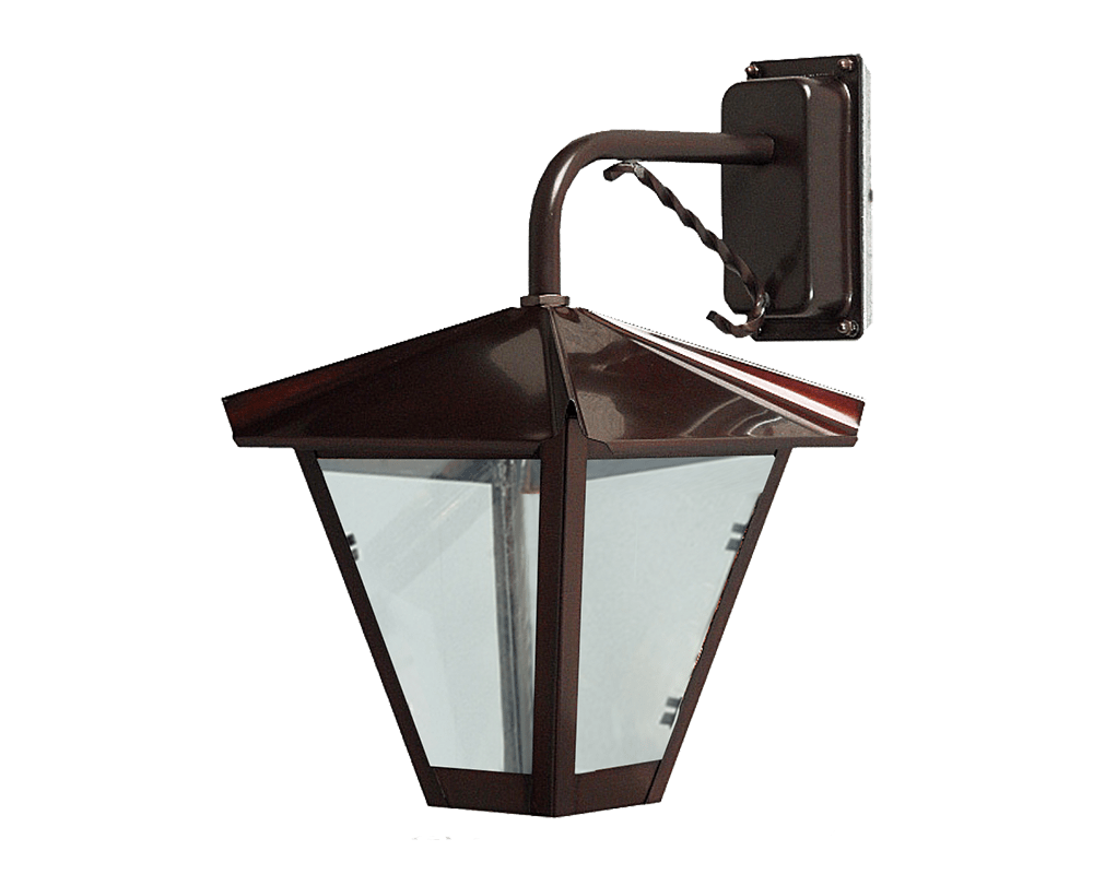 Gustav ned Geoxideerd koper buitenlamp Van Westal - U kunt kiezen uit een naar boven of naar beneden gerichte lantaarn met een gelakte en roestbestendige afwerking of in prachtig geoxideerd koper.