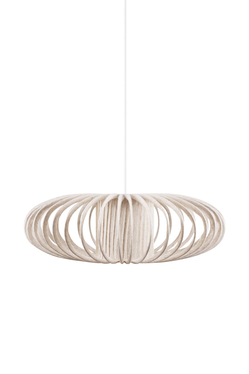 Selma Lampenkap Excl. Ophanging Ø60 Beige hanglamp Van Globen Lighting - De Selma lampenkap is handgemaakt en bestaat uit een wit gelakt metalen frame dat vervolgens is bekleed met linnen, waar elk lint met de hand omheen is gewikkeld.