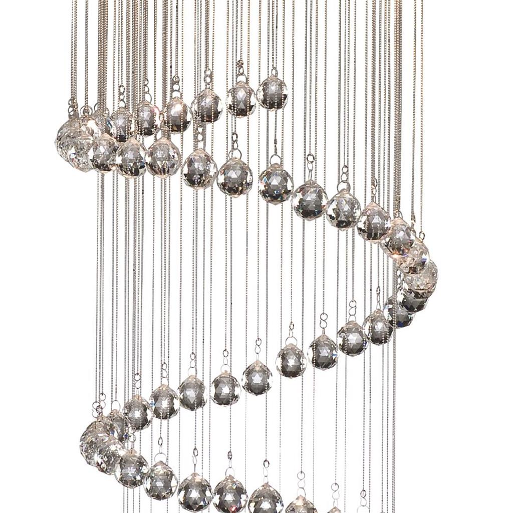 Hallway Ø40 Chroom hanglamp Van Searchlight - De sprankelende prisma's weerkaatsen het licht prachtig en zorgen voor een levendig en luxueus lichtspel in de ruimte, perfect voor wie een echte blikvanger wil creëren.