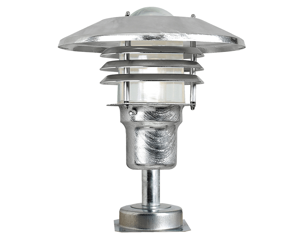 Tellus 33cm Gegalvaniseerd staal Van Westal - Gemaakt van gegalvaniseerd staal voor een duurzame en weerbestendige constructie, in combinatie met een heldere glazen kap die een aangenaam licht geeft.